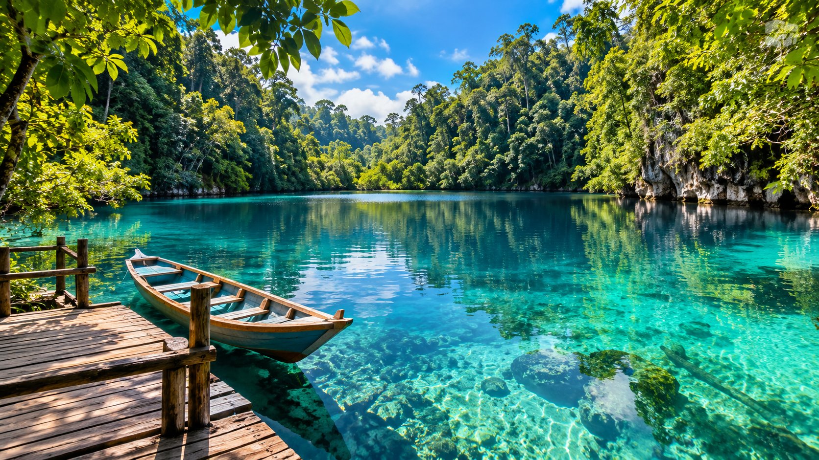 Danau Labuan Cermin, Berau, Indonesia: Where Two Waters Meet in a Hidden Mirror